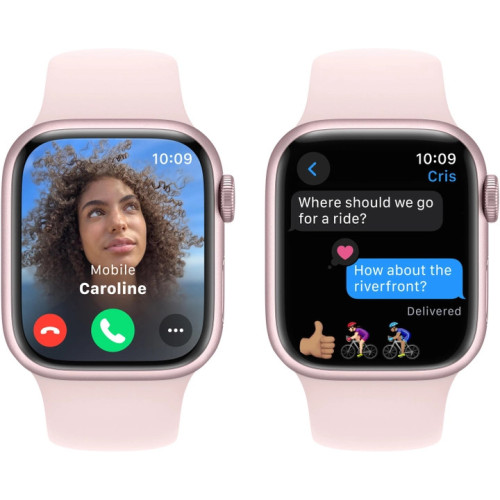 Смарт годинник Apple Watch Series 9 GPS, 41mm Pink Aluminum Case with Light Pink Sport Band S\/M - зображення 5