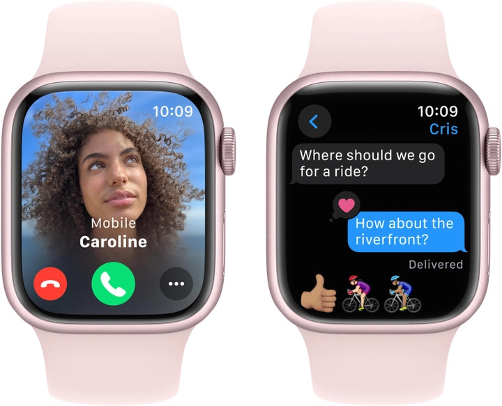 Смарт годинник Apple Watch Series 9 GPS, 41mm Pink Aluminum Case with Light Pink Sport Band S\/M - зображення 5