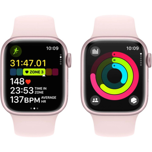 Смарт годинник Apple Watch Series 9 GPS, 41mm Pink Aluminum Case with Light Pink Sport Band S\/M - зображення 6