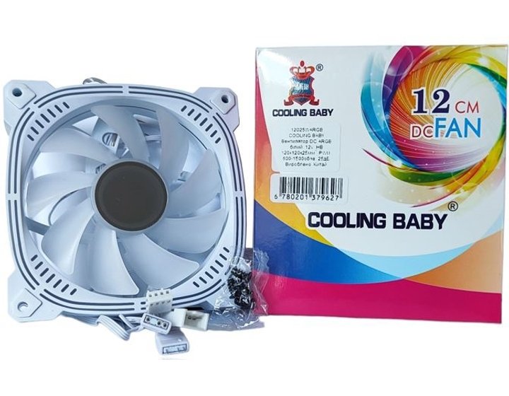 Вентилятор для корпусів 120 мм Cooling Baby 12025WARGB - зображення 2