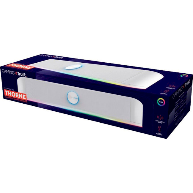 Акустична система Trust GXT 619W Thorne RGB Illuminated Soundbar White - зображення 6