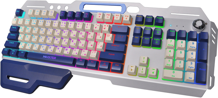 Клавіатура Maxxter KBG-RGB-01-UA RGB USB Metal - зображення 2