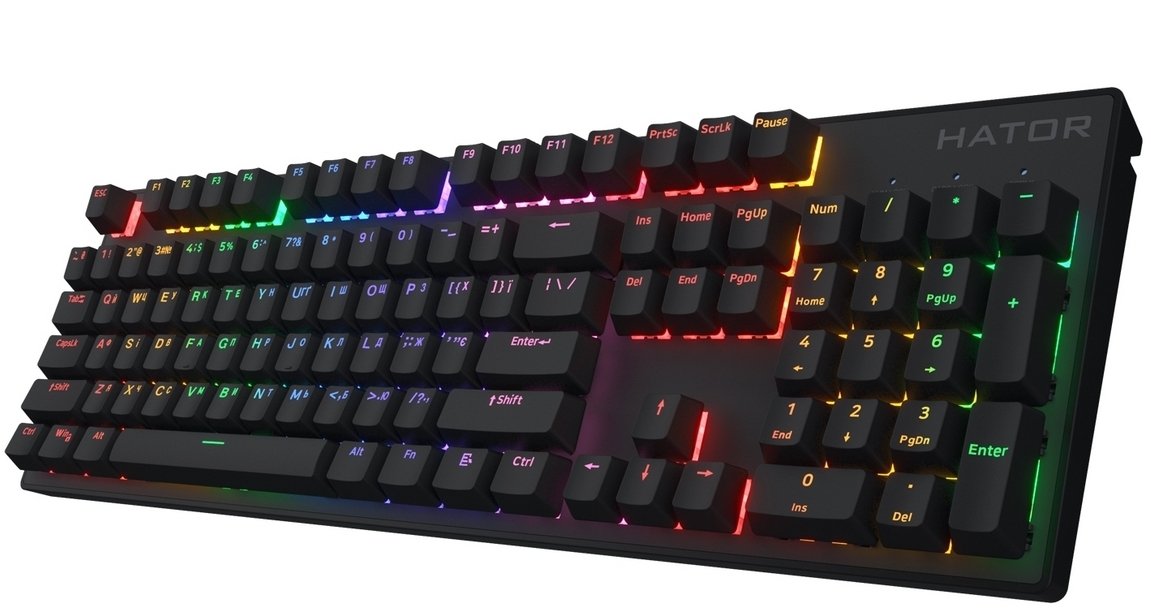 Клавіатура Hator Icefall Mecha Rainbow USB Black (HTK104UA) - зображення 3
