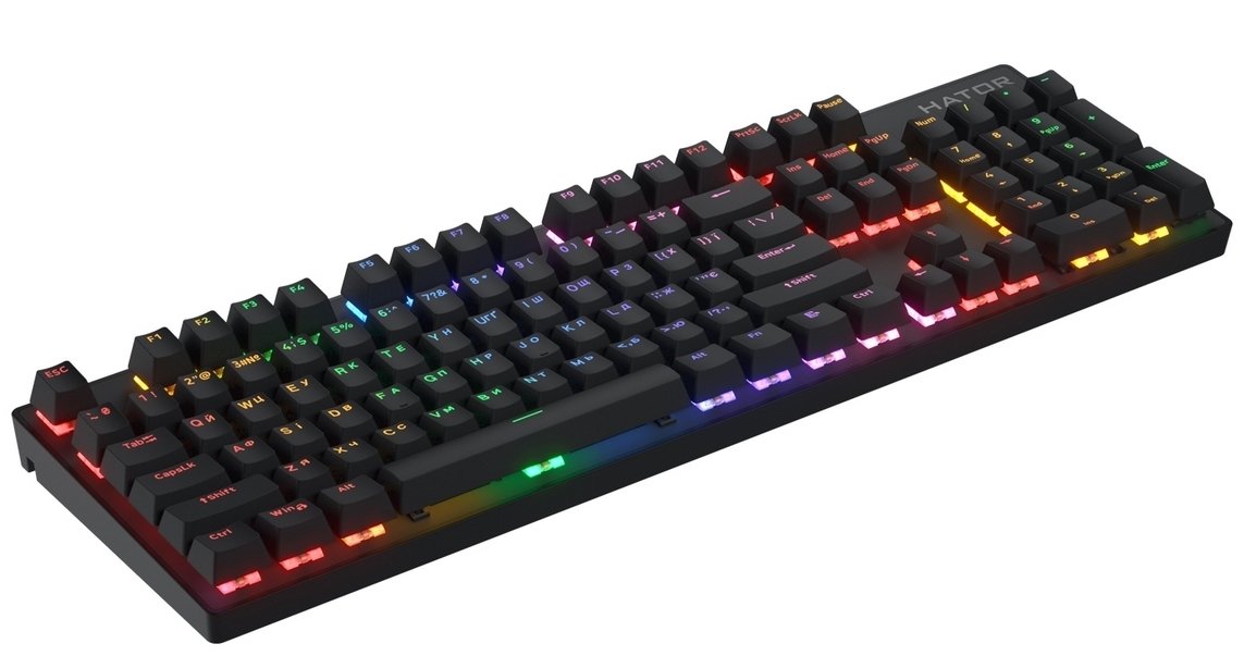 Клавіатура Hator Icefall Mecha Rainbow USB Black (HTK104UA) - зображення 2