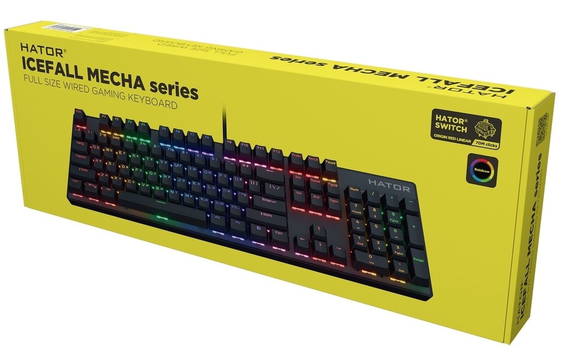 Клавіатура Hator Icefall Mecha Rainbow USB Black (HTK104UA) - зображення 6