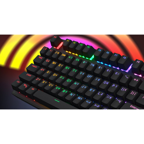 Клавіатура Hator Icefall Mecha Rainbow USB Black (HTK104UA) - зображення 7