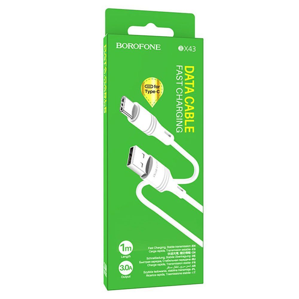 Кабель USB2 АM-Type C BOROFONE BX43 white, 1м, 3A, PVC - зображення 4