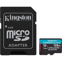 MicroSDXC 128 Gb Kingston Canvas Go Plus G4 class 10 UHS-I U3 V30 A2 з SD-адаптером