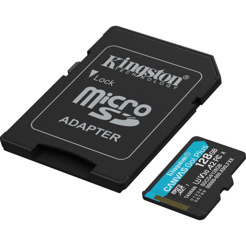 MicroSDXC 128 Gb Kingston Canvas Go Plus G4 class 10 UHS-I U3 V30 A2 з SD-адаптером - зображення 2