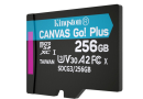 MicroSDXC 256 Gb Kingston Canvas Go Plus G4 class 10 UHS-I U3 V30 A2 з SD-адаптером - зображення 3