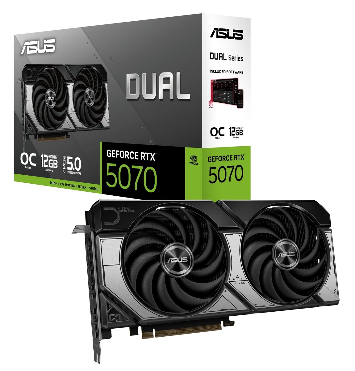 Відеокарта GeForce RTX 5070 12 GDDR7 ASUS DUAL OC (DUAL-RTX5070-O12G) - зображення 1
