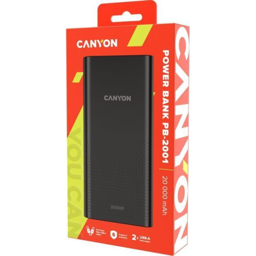 Батарея POWER BANK Canyon PB-2001 Black (CNE-CPB2001B) - зображення 4