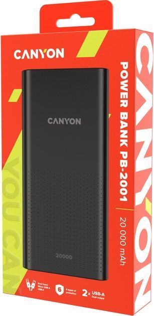 Батарея POWER BANK Canyon PB-2001 Black (CNE-CPB2001B) - зображення 4