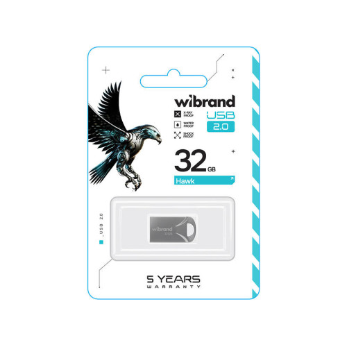 Флеш пам'ять USB 32 Gb Wibrand Hawk Silver USB 2.0 - зображення 2