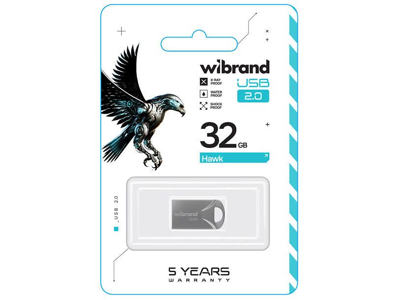 Флеш пам'ять USB 32 Gb Wibrand Hawk Silver USB 2.0 - зображення 2
