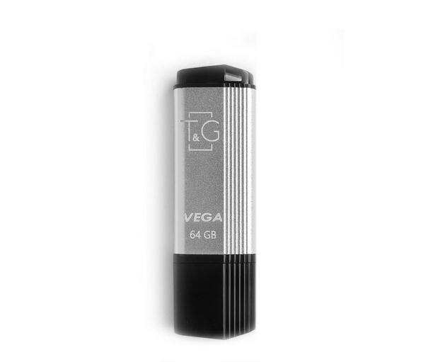 Флеш пам'ять USB 64 Gb T&G 121 Vega series Silver USB 2.0 - зображення 1
