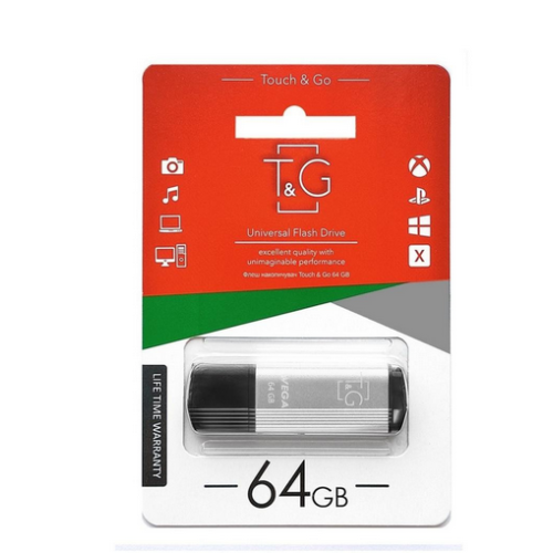 Флеш пам'ять USB 64 Gb T&G 121 Vega series Silver USB 2.0 - зображення 2