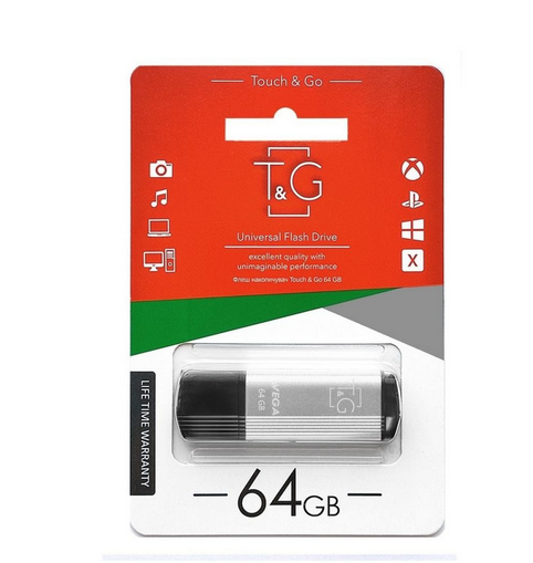 Флеш пам'ять USB 64 Gb T&G 121 Vega series Silver USB 2.0 - зображення 2