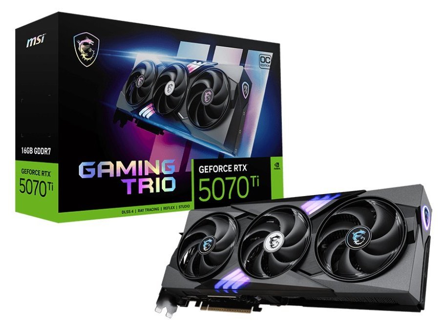 Відеокарта GeForce RTX 5070 Ti 16 GDDR7 MSI GAMING TRIO OC (RTX 5070 Ti 16G GAMING TRIO OC) - зображення 1