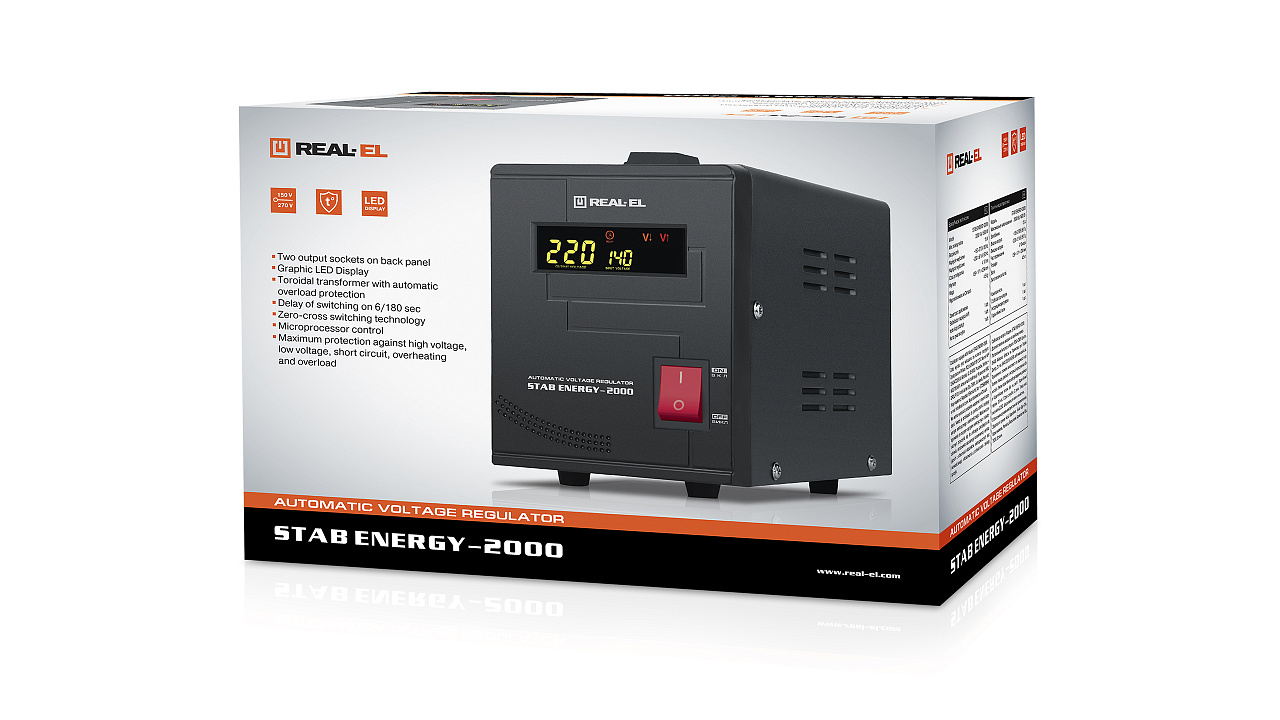 Стабілізатор напруги REAL-EL STAB ENERGY-2000 - зображення 6