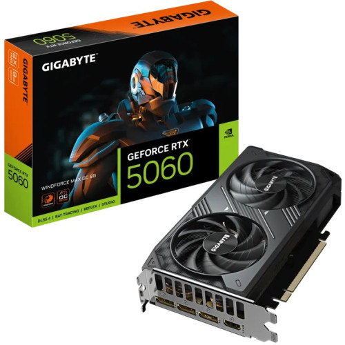 Відеокарта GeForce RTX 5060 8 GDDR7 Gigabyte Windforce Max OC (GV-N5060WF2MAX OC-8GD) - зображення 1