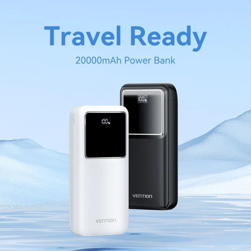 Батарея POWER BANK Vention 20000mAh 22.5W LED Display White - зображення 10