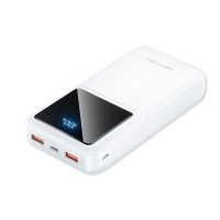 Батарея POWER BANK Vention 20000mAh 22.5W LED Display White
