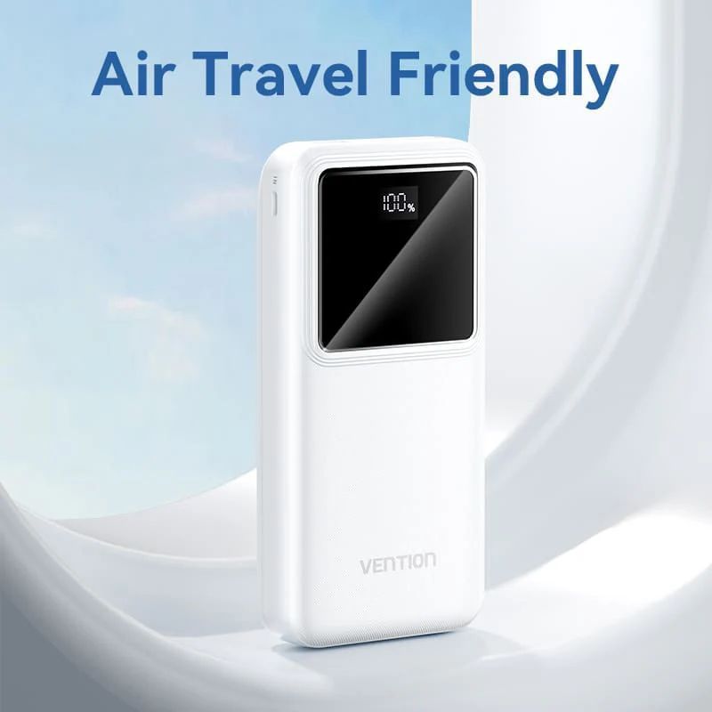 Батарея POWER BANK Vention 20000mAh 22.5W LED Display White - зображення 9