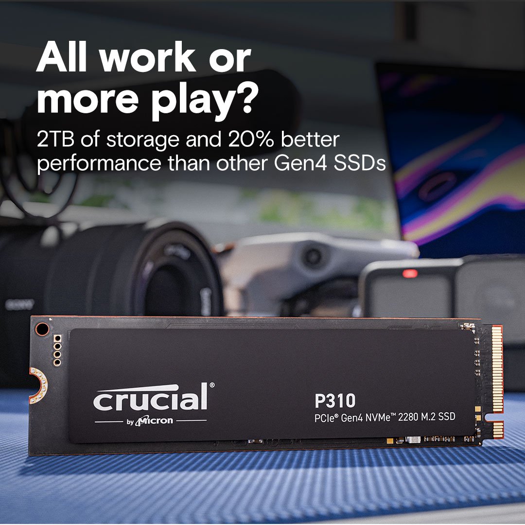 Накопичувач SSD NVMe M.2 1000GB Crucial P310 (CT1000E100SSD8) - зображення 3