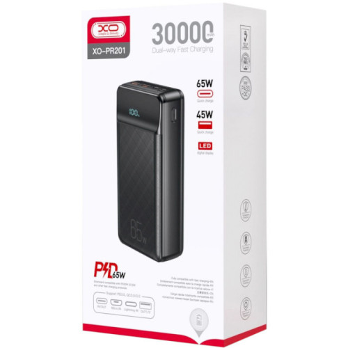 Батарея POWER BANK XO PR201 30000 mAh PD\/65W, QC\/22.5W - зображення 6