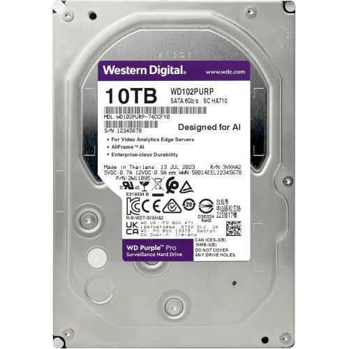 Жорсткий диск HDD 10Tb WD Purple Pro WD102PURP - зображення 2