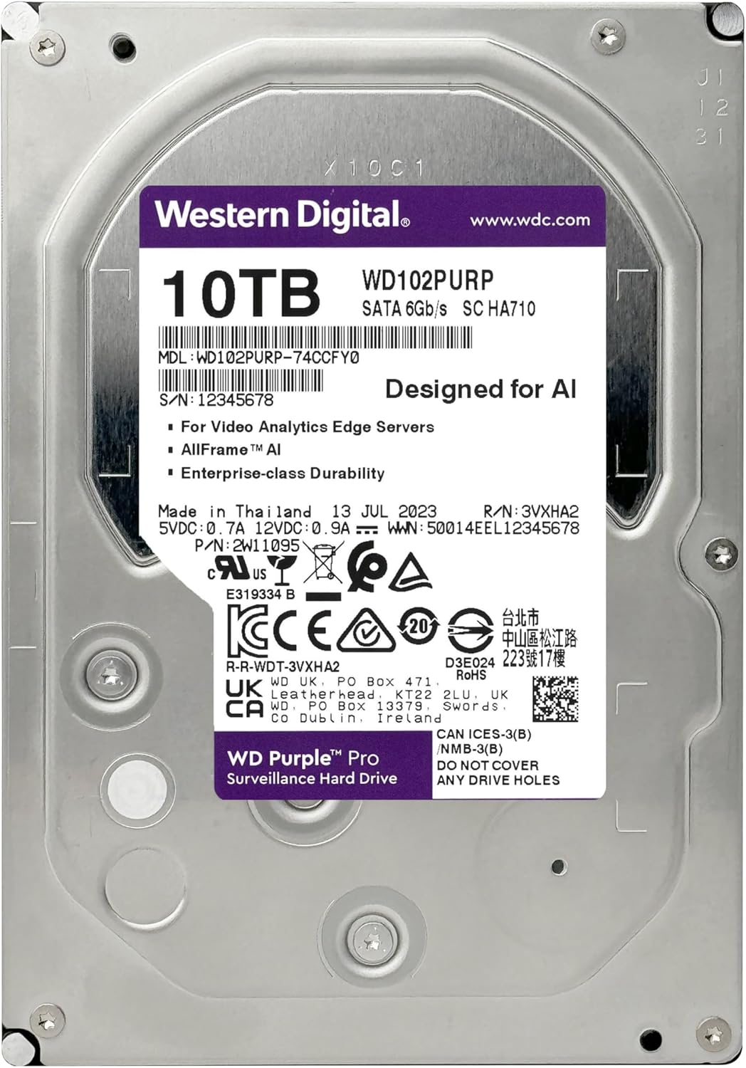 Жорсткий диск HDD 10Tb WD Purple Pro WD102PURP - зображення 2