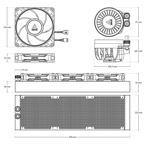Система водяного охолодження Arctic Liquid Freezer III Pro 360 A-RGB - зображення 6