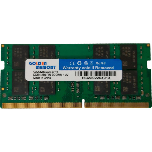 Пам'ять DDR4 RAM_16Gb (1x16Gb) 3200Mhz Golden Memory (GM32S22S8\/16) - зображення 1