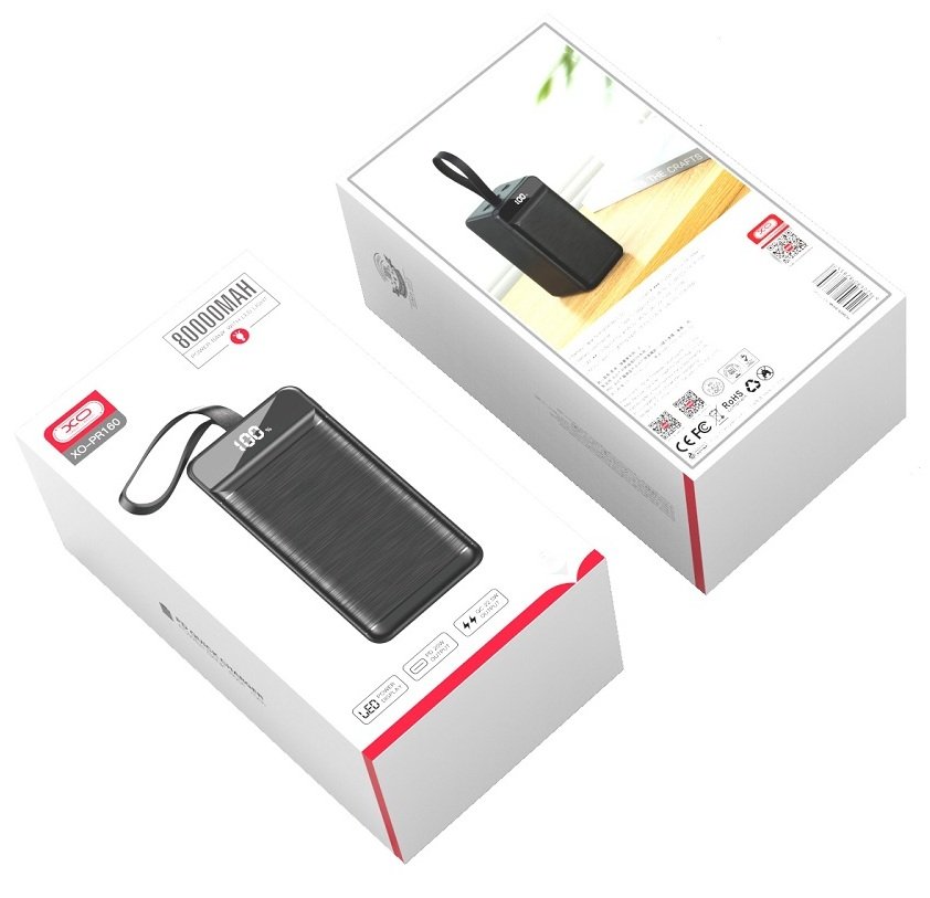 Батарея POWER BANK XO PR160 80000mAh, PD\/18W, QC3.0\/22.5W, flashlight - зображення 2