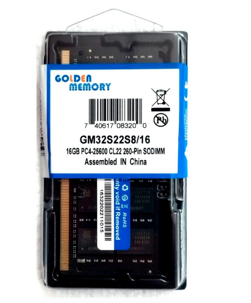 Пам'ять DDR4-3200 16 Gb Golden Memory SoDIMM - зображення 2