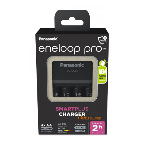 Зарядний пристрій + акумулятори Panasonic Smart-Quick Charger+ Eneloop Pro - зображення 4