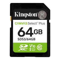 Secure Digital card 64 Gb Kingston Canvas Select Plus class 10 UHS-I, U1, V10