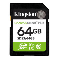 Secure Digital card 64 Gb Kingston Canvas Select Plus class 10 UHS-I, U1, V10 - зображення 1