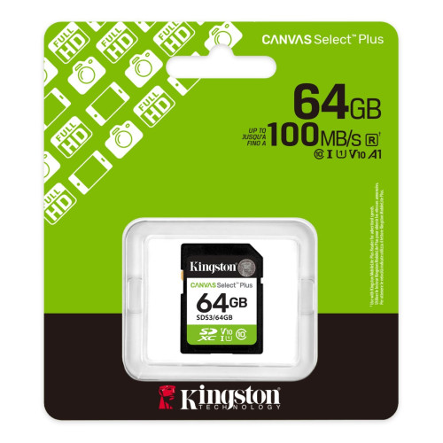 Secure Digital card 64 Gb Kingston Canvas Select Plus class 10 UHS-I, U1, V10 - зображення 3