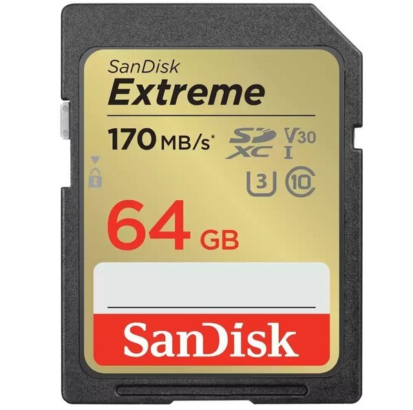 Secure Digital card 64 Gb SanDisk Extreme SDXC UHS-I U3 - зображення 1