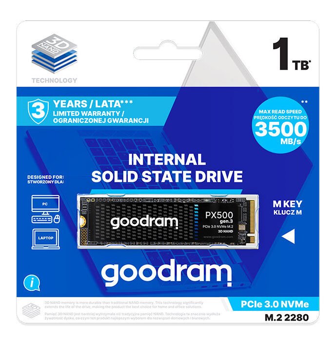 Накопичувач SSD NVMe M.2 1000GB Goodram PX500 G3 (SSDPR-PX500-01T-80-G3) - зображення 4