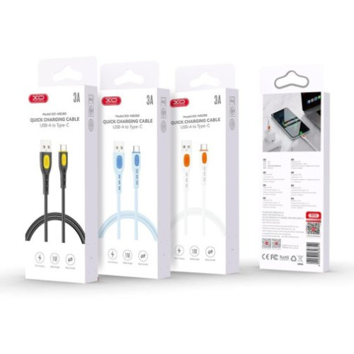 Кабель USB2 АM-Type C XO NB280 white, 1м, 3A, PVC - зображення 2