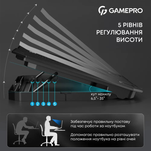 Підставка охолоджуюча для ноутбука GamePro CP350 - зображення 3