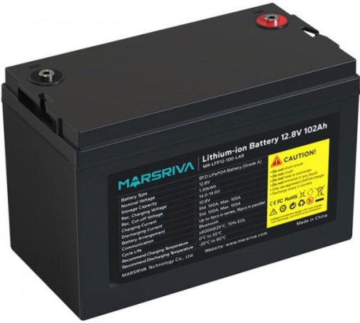 Акумуляторна батарея LiFePo4 Marsriva 12.8V-100Ah (MR-LFP12-100-LAR V3) - зображення 2