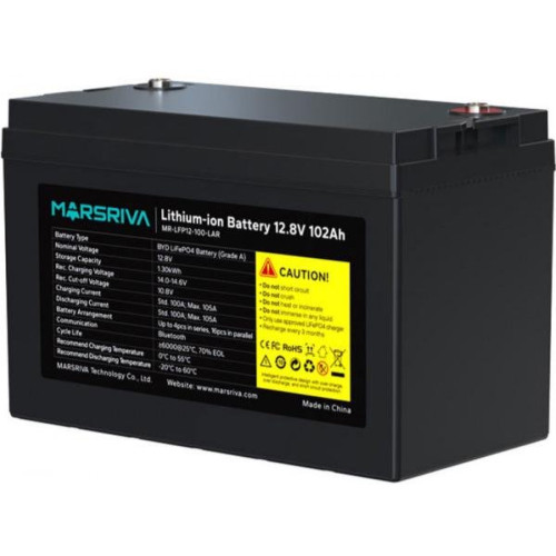 Акумуляторна батарея LiFePo4 Marsriva 12.8V-100Ah (MR-LFP12-100-LAR V3) - зображення 1