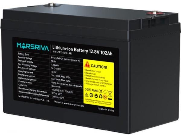 Акумуляторна батарея LiFePo4 Marsriva 12.8V-100Ah (MR-LFP12-100-LAR V3) - зображення 1
