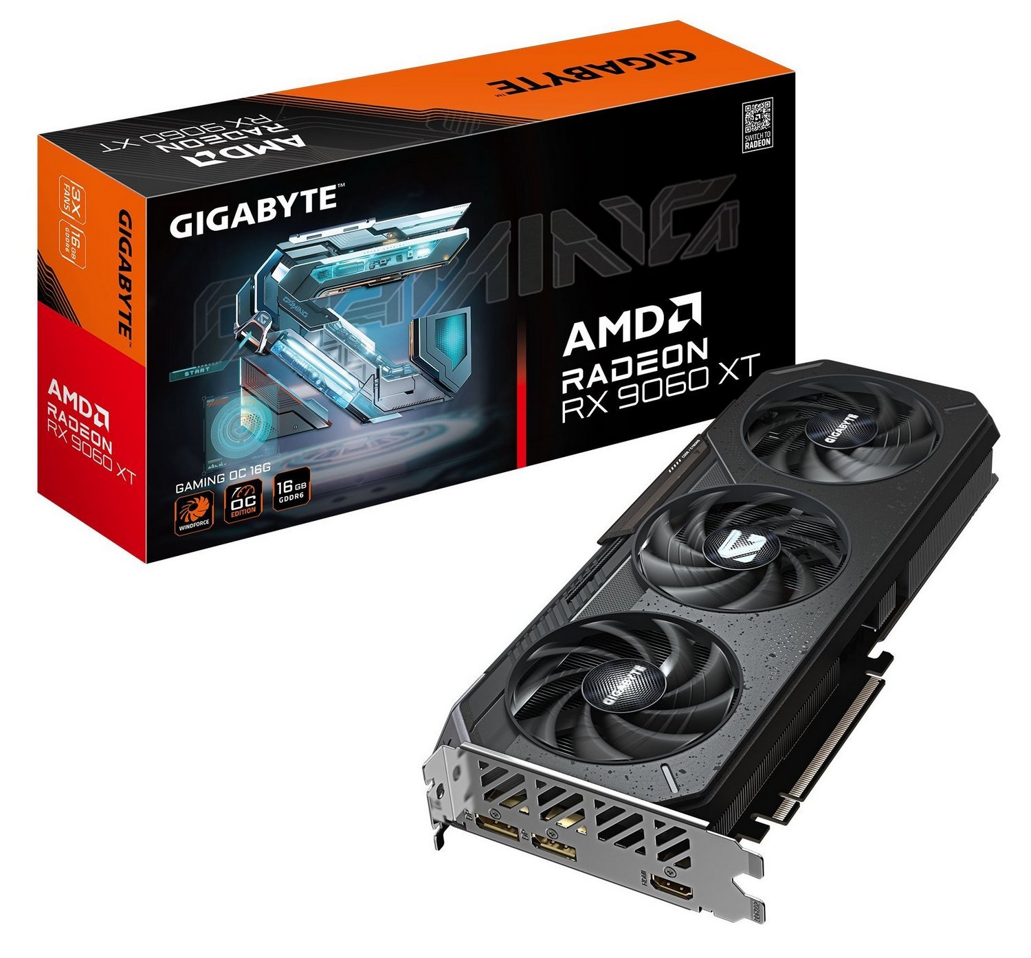 Відеокарта ATI Radeon RX 9060 XT 16 Gb GDDR6 GIGABYTE GAMING OC (GV-R9060XTGAMING OC-16GD) - зображення 1