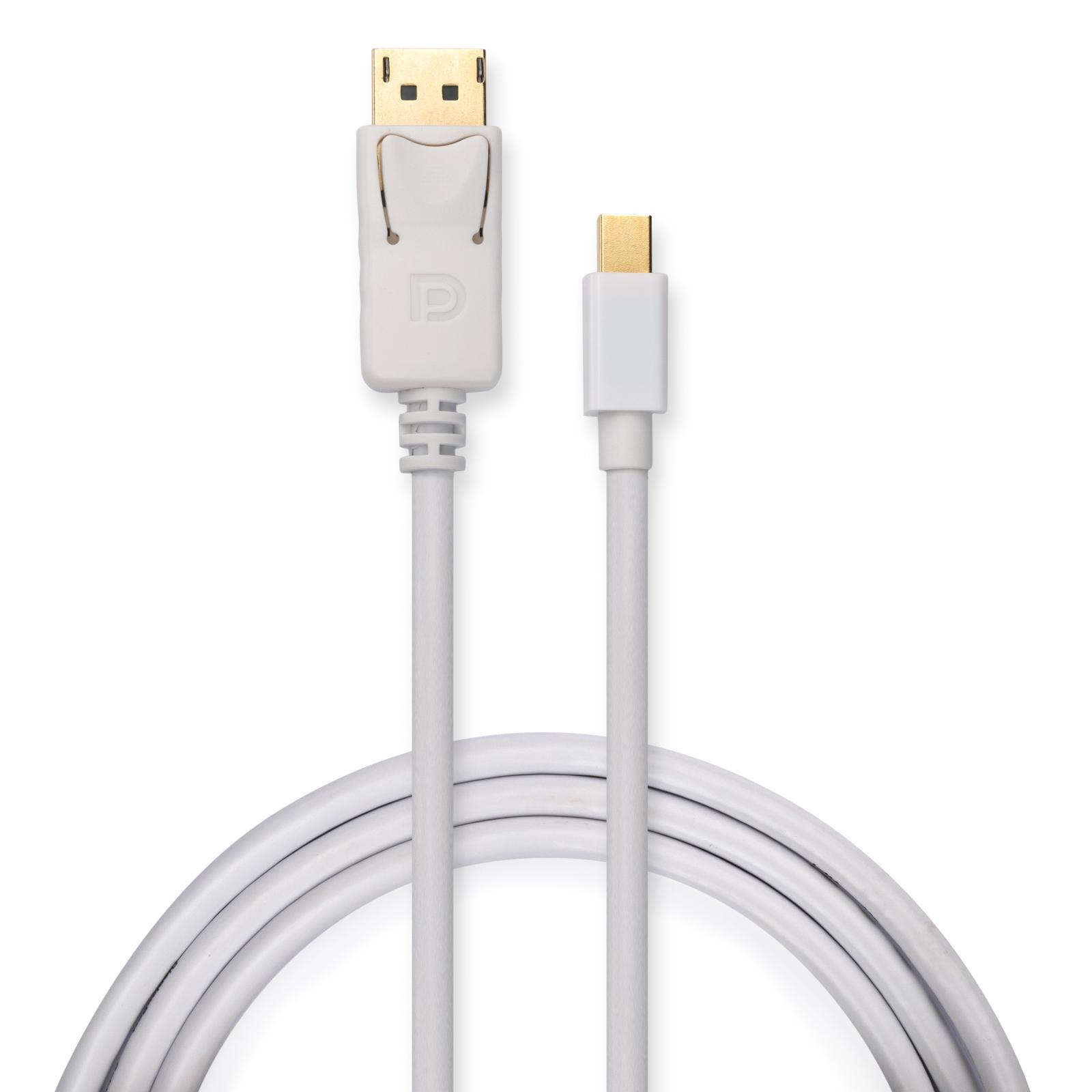 Кабель mini DisplayPort to DisplayPort, Vinga (VCPMDPDP1.8WH), 1.8m - зображення 1