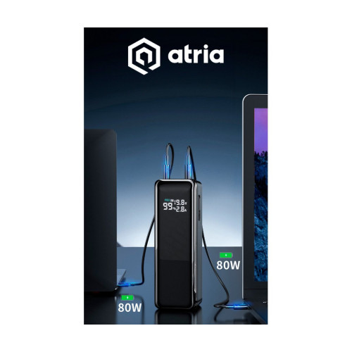 Батарея POWER BANK ATRIA WPD-160S 30000mAh PD\/3.1\/160W - зображення 5
